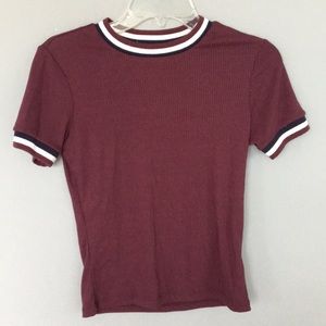 Ringer t-shirt burgundy
